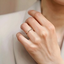 【SALE価格】<br />
K18 トロワスクエアリング No.14