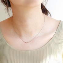 【SALE価格】<br />
K10 ピンクゴールド <br />
ラインミラーネックレス No.177